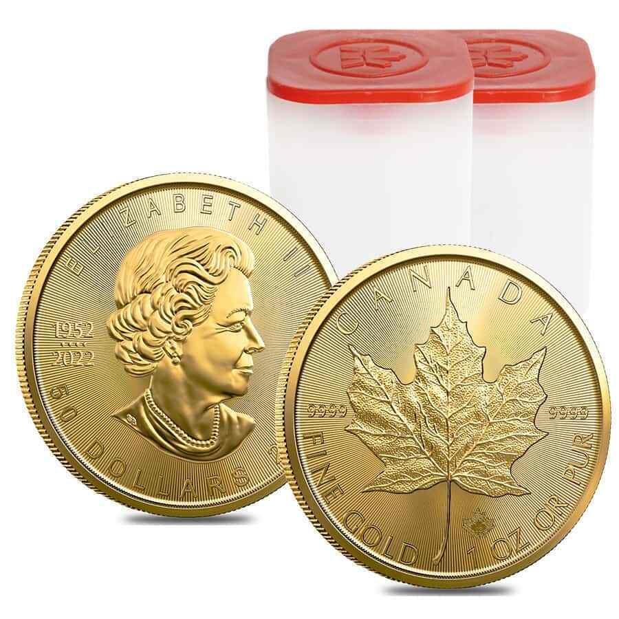 【極美品/品質保証書付】 アンティークコイン モダンコイン [送料無料] たくさんの20-2023 1オンスカナダゴールドメープルリーフ$ 50コイン.9999ファインブ（2ロール、 Lot of 20 - 2023 1 oz Canadian Gold Maple Leaf $50 Coin .9999 Fine BU (2 Roll,