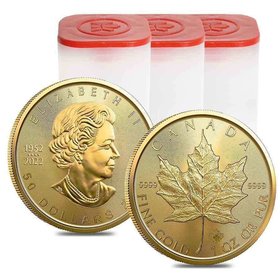 【極美品/品質保証書付】 アンティークコイン モダンコイン [送料無料] たくさんの30-2023 1オンスカナダゴールドメープルリーフ$ 50コイン.9999ファインブ（3ロール、 Lot of 30 - 2023 1 oz Canadian Gold Maple Leaf $50 Coin .9999 Fine BU (3 Roll,