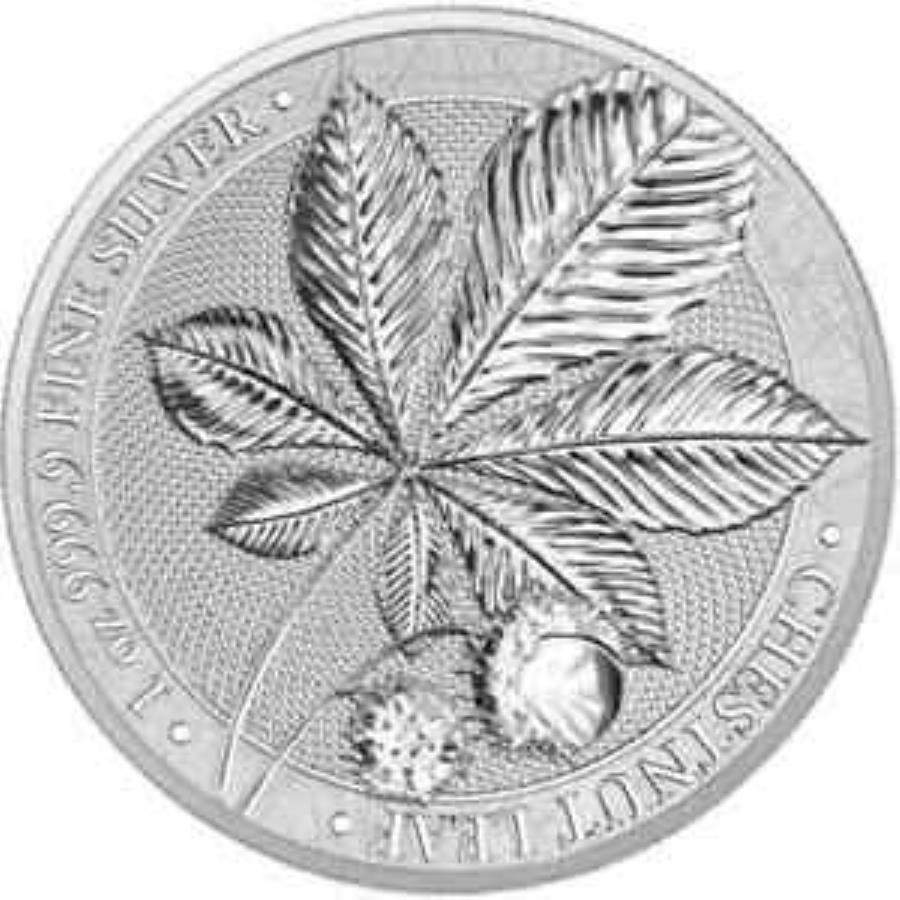 【極美品/品質保証書付】 アンティークコイン モダンコイン [送料無料] 2021ゲルマニアチェスナットリーフ-1oz .9999ファインシルバーコイン-5マークw/ coa 2021 Germania Chestnut Leaf - 1oz .9999 Fine Silver Coin - 5 Mark w/ COA