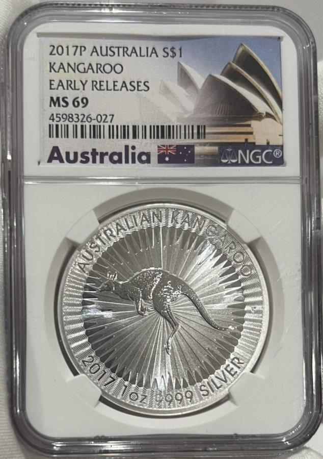 yɔi/iۏ؏tz AeB[NRC _RC [] 2017p Australia s $ 1 Kangaroo Early Releases MS 69 NGC LOC 8* 2017p AUSTRALIA S$1 KANGAROO EARLY RELEASES MS 69 NGC LOC 8*