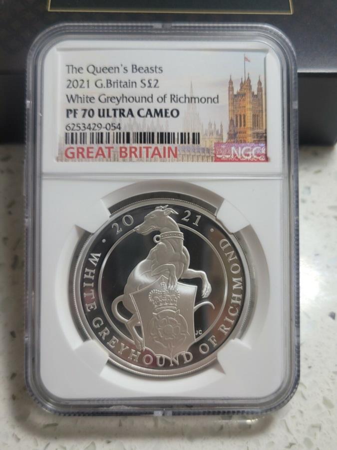 yɔi/iۏ؏tz AeB[NRC _RC [] NGC PF70 Great Britain UK 2021 / Queen's Beast Greyhound of Richmond Silver1oz NGC PF70 Great Britain UK 2021 / Queen's Beast Greyhound of Richmond Silver 1oz