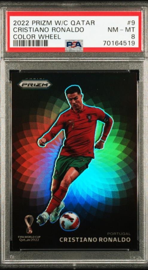 yɔi/iۏ؏tz AeB[NRC _RC [] 2022 PRIZM[hJbvNXeBA[miEhJ[zC[SP9 PSA 8|gKAJ[ 2022 Prizm World Cup Cristiano Ronaldo Color Wheel SP #9 PSA 8 Portugal RARE CAR