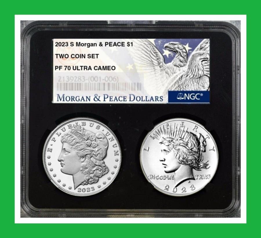  アンティークコイン モダンコイン  2023 S Morgan＆Peace $ 1 Silver Dollar NGC PF70UCセットデュアルコア2 COIN＆PRESALE 2023 S MORGAN & PEACE $1 Silver Dollar NGC PF70UC Set Dual Core 2 Coin &PRESALE