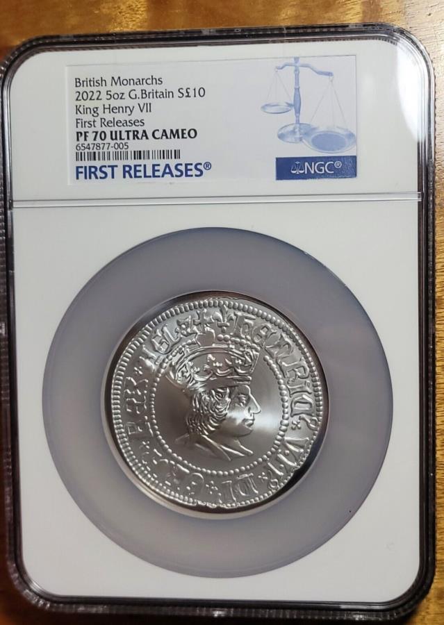 【極美品/品質保証書付】 アンティークコイン モダンコイン [送料無料] 2022 NGC PF70イギリスの君主5オンスキングヘンリーVIIシルバーコイン10ポンドCOA＃198 2022 NGC PF70 British Monarchs 5 oz King Henry VII Silver Coin 10 pounds COA#198