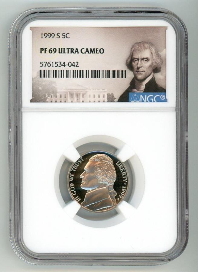 yɔi/iۏ؏tz AeB[NRC _RC [] 1999 SWFt@[\jbP5C NGC PF 69EgJIR6 1999 S JEFFERSON NICKEL 5C NGC PF 69 ULTRA CAMEO R6