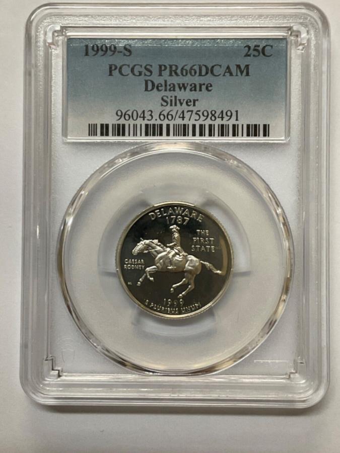 1999 Sシルバークォーター25CデラウェアPCGS PR66DCAM 1999 S SILVER QUARTER 25C DELAWARE PCGS PR66DCAM