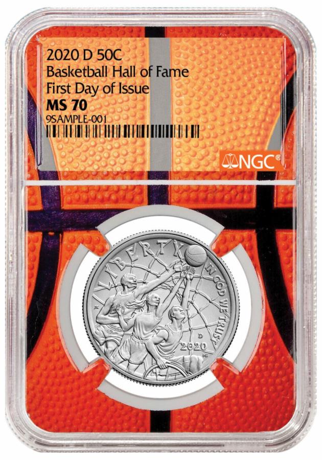 yɔi/iۏ؏tz AeB[NRC _RC [] 2020DoXPbg{[z[tF[Nbhn[t_[NGC MS70 FDIoXPbg{[RA 2020D Basketball Hall Fame Clad Half Dollar NGC MS70 FDI Basketball Core