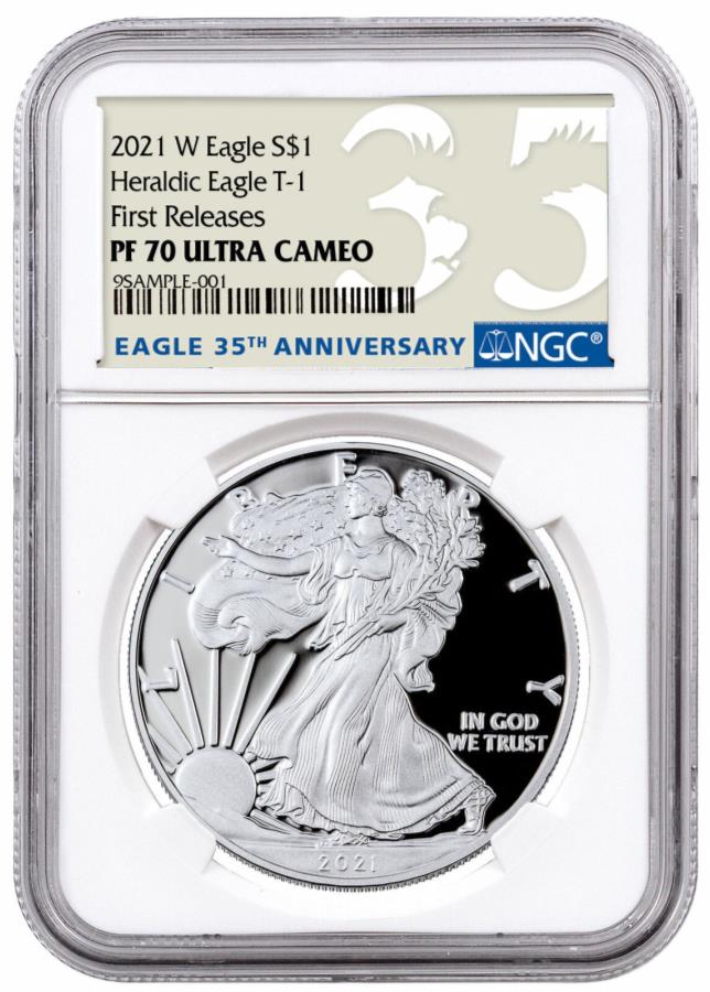 yɔi/iۏ؏tz AeB[NRC _RC [] 2021 W 1 OZVo[AJC[Ov[t^Cv1 NGC PF70 UC FR 35NLO 2021 W 1 oz Silver American Eagle Proof Type 1 NGC PF70 UC FR 35th Anniversary