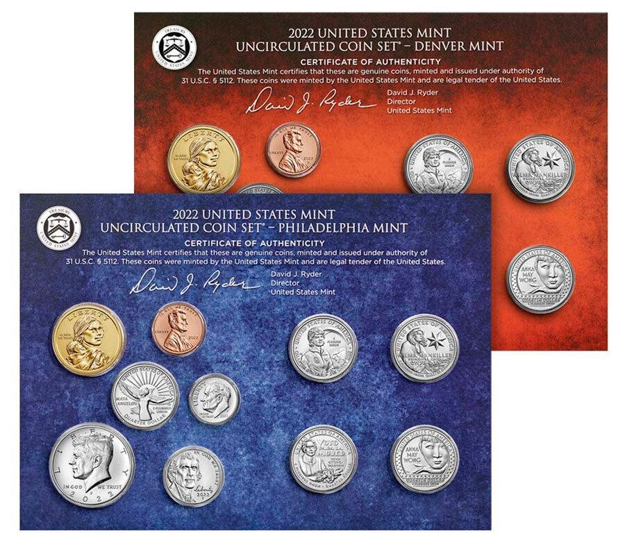 2022 US MINT OGPus curnculated coin set gem bu 2022 US Mint Uncirculated Coin Set GEM BU in OGP