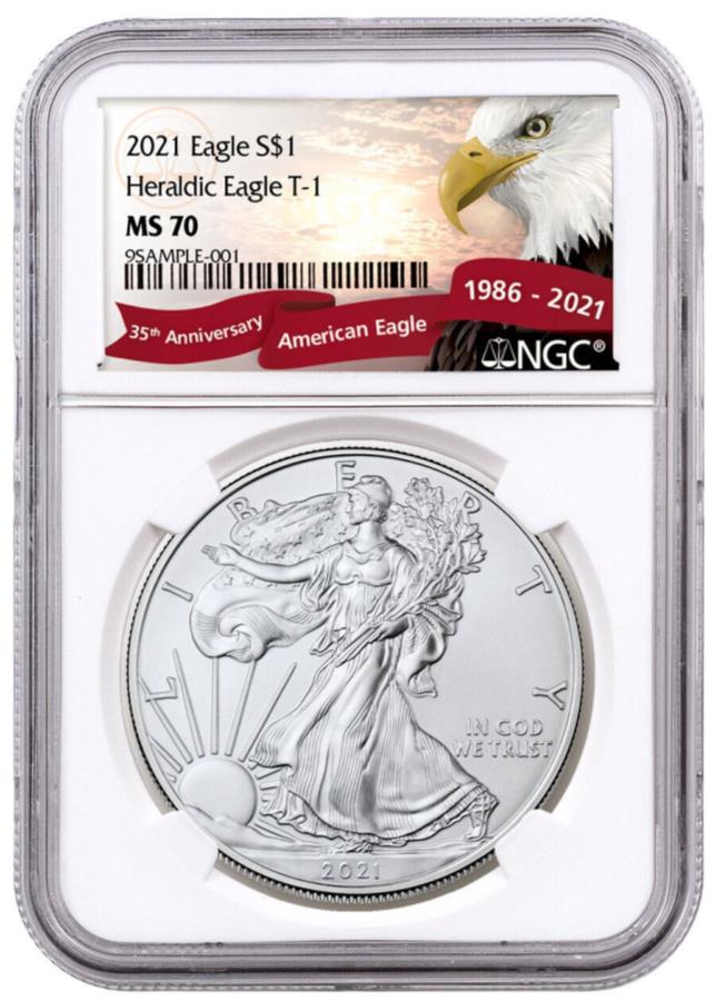 yɔi/iۏ؏tz AeB[NRC _RC [] 2021 $ 1AJVo[C[O1IX^Cv1 NGC MS70pC[Ox 2021 $1 American Silver Eagle 1-oz Type 1 NGC MS70 Exclusive Eagle Label