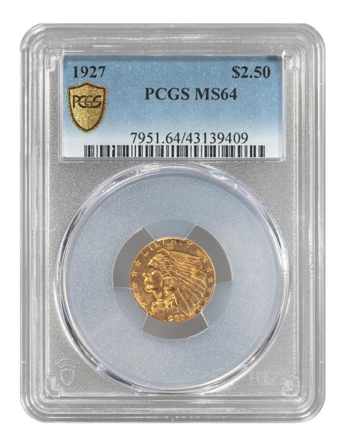  アンティークコイン モダンコイン  1927年インディアンヘッド$ 2.50ゴールドクォーターイーグルPCGSMS64 1927 Indian Head $2.50 Gold Quarter Eagle PCGS MS64