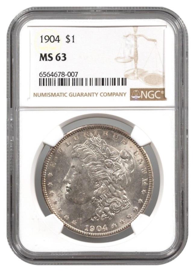 yɔi/iۏ؏tz AeB[NRC _RC [] 1904Vo[[KhNGC MS63 1904 Silver Morgan Dollar NGC MS63