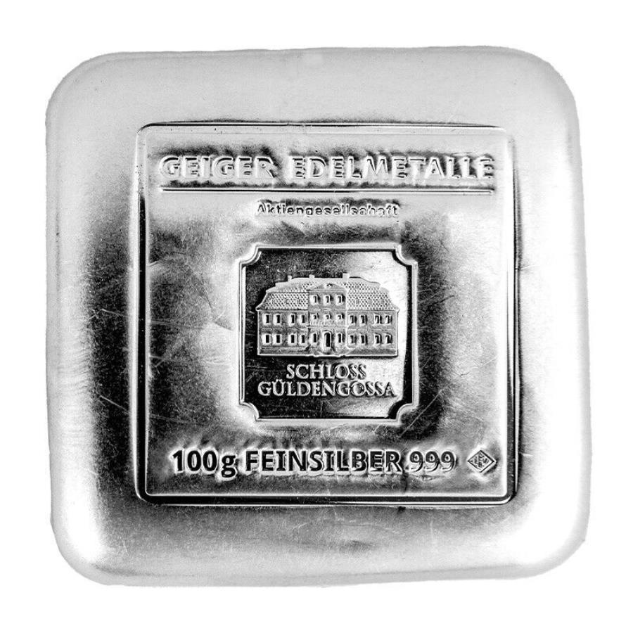 yɔi/iۏ؏tz AeB[NRC _RC [] KCK[Gf^[100-gVo[i3.21IXjIWiXNGALXgo[BUvZ[ Geiger Edelmetalle 100-g Silver (3.21 oz) Original Square Cast Bar BU PRESALE