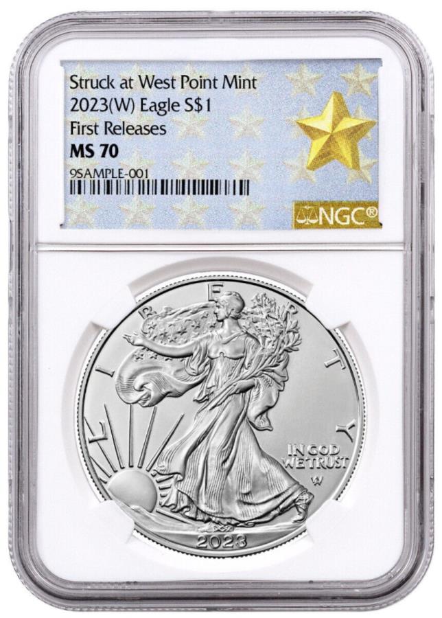 yɔi/iۏ؏tz AeB[NRC _RC [] 2023iwj1IXAJVo[C[OEFXg|CgNGC MS70 FR STARőłꂽ 2023(W) 1oz American Silver Eagle Struck at West Point NGC MS70 FR Star