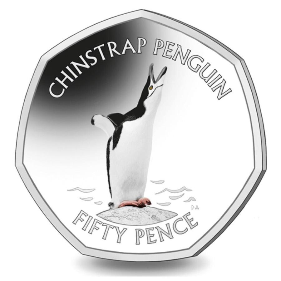  アンティークコイン モダンコイン  2020サウスジョージア＆SSI 50p 8 G Cuni Chinstrap Penguin ColorizedBu Coin 2020 South Georgia & SSI 50p 8 g CuNi Chinstrap Penguin Colorized BU Coin