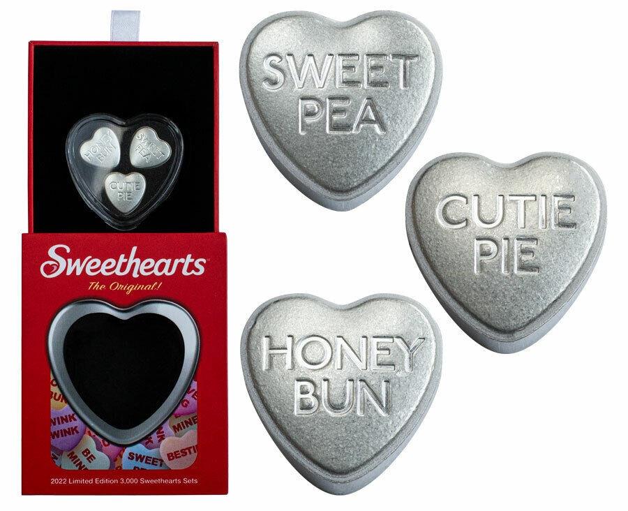 【極美品/品質保証書付】 アンティークコイン モダンコイン [送料無料] 2022パンプの恋人セット30 gシルバーラウンドジェムBU 2022 PAMP Sweethearts Set 30 g Silver Round GEM BU In Box