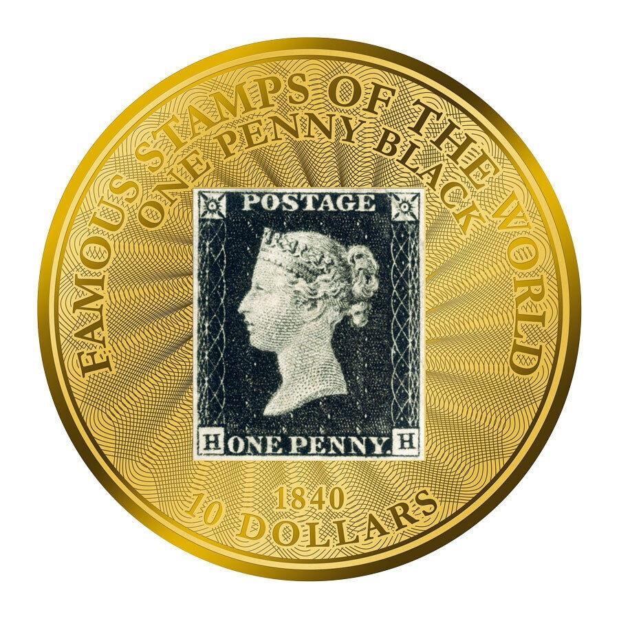 2022$ 10Ǥͭ̾ʥץڥˡ֥å1/100󥹥$ 10 PL 2022 Solomon Islands $10 Most Famous Stamps Penny Black 1/100 oz Gold $10 PL