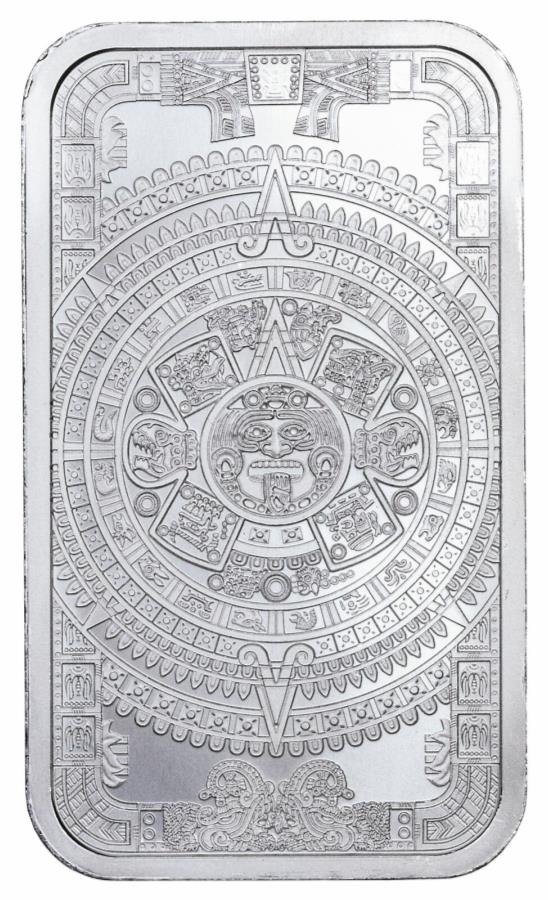 yɔi/iۏ؏tz AeB[NRC _RC [] S[fXe[g~gAXeJJ_[1IXVo[o[BU Golden State Mint Aztec Calendar 1 oz Silver Bar BU