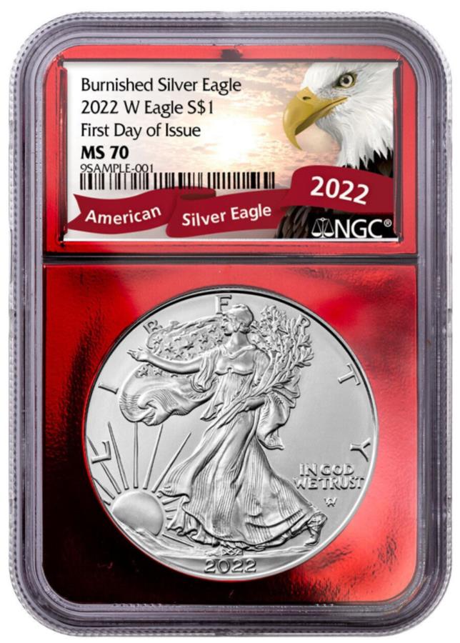 yɔi/iۏ؏tz AeB[NRC _RC [] 2022 w $ 1o[??fBOAJVo[C[O1IXNGC MS70 FDOIbhtHCRAC[O 2022 W $1 Burnished American Silver Eagle 1oz NGC MS70 FDOI Red Foil Core Eagle