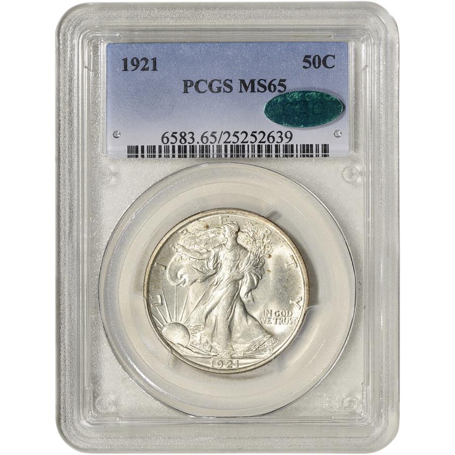 【極美品/品質保証書付】 アンティークコイン モダンコイン [送料無料] 1921 US WalkingLiberty Silver Half Dollar 50C -PCGSMS65 -CAC検証 1921 US Walking Liberty Silver Half Dollar 50C - PCGS MS65 - CAC Verified