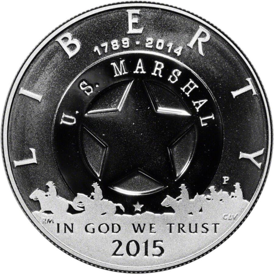 【極美品/品質保証書付】 アンティークコイン モダンコイン 送料無料 2015 P USマーシャルサービス記念証明シルバーダラー - カプセルのコイン 2015 P US Marshals Service Commemorative Proof Silver Dollar - Coin in Capsule