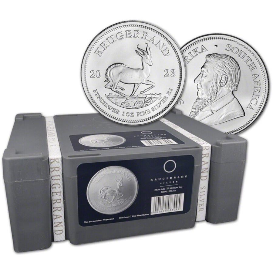 ڶ/ʼݾڽա ƥ 󥳥 [̵] 2023եꥫС롼11-bu500ܥå 2023 South Africa Silver Krugerrand 1 oz 1 Rand - BU Sealed 500 Co...