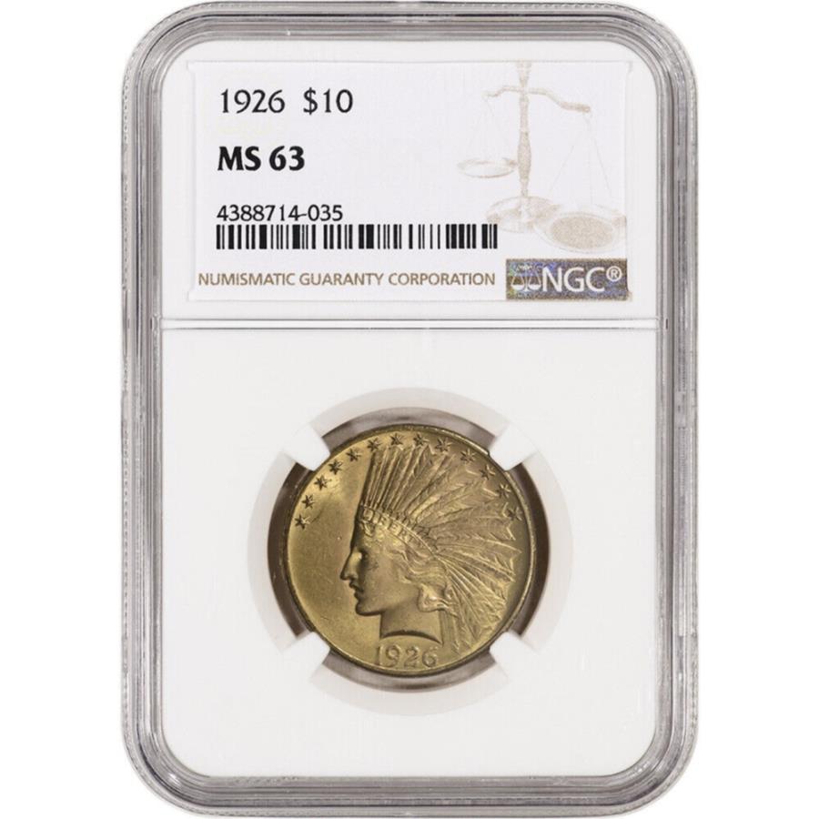 yɔi/iۏ؏tz AeB[NRC _RC [] USS[h$ 10CfBAwbhC[O-NGCMS63-_ȓt US Gold $10 Indian Head Eagle - NGC MS63 - Random Date