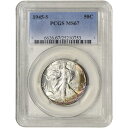 1945年米国ウォーキングリバティシルバーハーフダラー50c -PCGSMS67 1945 S US Walking Liberty Silver Half D...