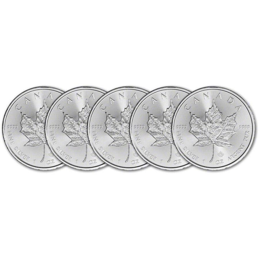 yɔi/iۏ؏tz AeB[NRC _RC [] 2023Ji_Vo[[v[t-1IX-5h-bu-5 5RC 2023 Canada Silver Maple Leaf - 1 oz - $5 - BU - Five 5 Coins