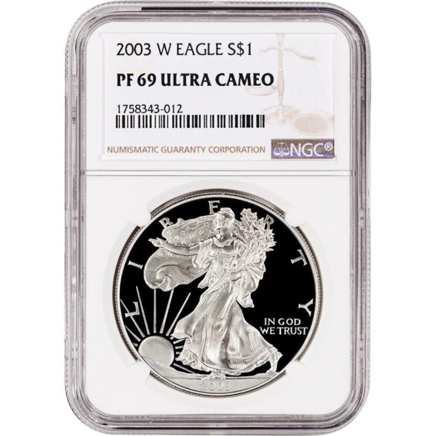 yɔi/iۏ؏tz AeB[NRC _RC [] 2003 WAJVo[C[Ov[t-NGC PF69 UCAM 2003 W American Silver Eagle Proof - NGC PF69 UCAM