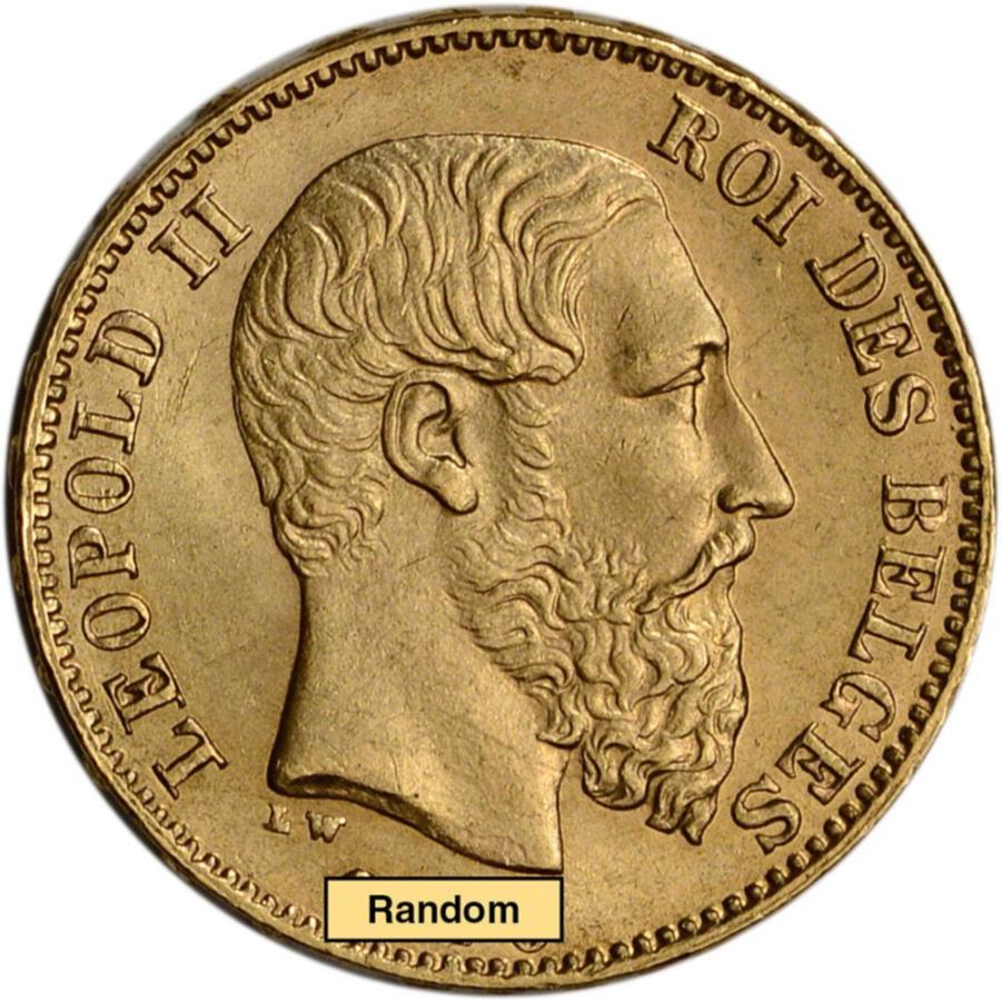 yɔi/iۏ؏tz AeB[NRC _RC [] xM[S[h20t.1867IX - I|hII -BU -1870 -1882 Belgium Gold 20 Francs .1867 oz - Leopold II - BU - 1870 -1882