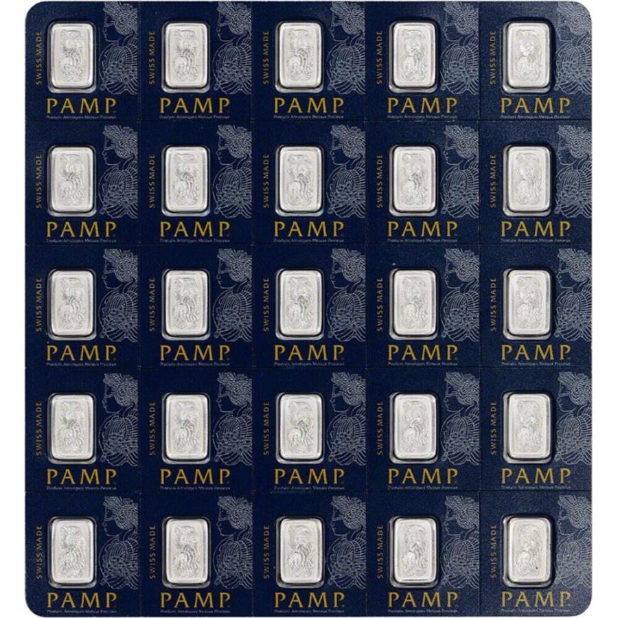 yɔi/iۏ؏tz AeB[NRC _RC [] 25x1Ov`io[-Pamp Suisse -Fortuna -999.5AbZCŔ 25x1 gram Platinum Bar - PAMP Suisse - Fortuna - 999.5 Fine in Sealed Assay