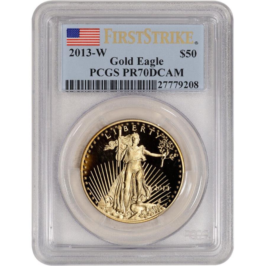 yɔi/iۏ؏tz AeB[NRC _RC [] 2013 W American Gold Eagle Proof 1 OZ $ 50 -PCGS PR70 DCAMt@[XgXgCN 2013 W American Gold Eagle Proof 1 oz $50 - PCGS PR70 DCAM First Strike