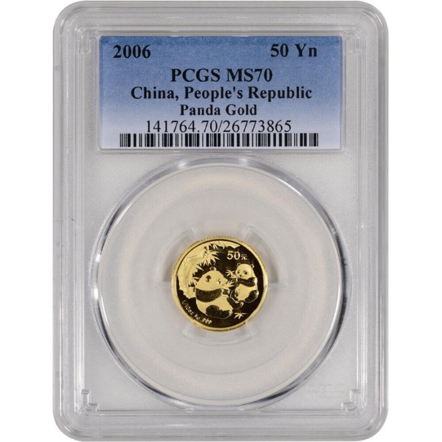 yɔi/iۏ؏tz AeB[NRC _RC [] 2006NS[hp_i1/10IXj50-PCGSMS70 2006 China Gold Panda (1/10 oz) 50 Yuan - PCGS MS70