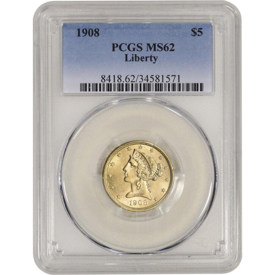 yɔi/iۏ؏tz AeB[NRC _RC [] USS[h$ 5oeBwbhn[tC[O-PCGSMS62-_ȓt US Gold $5 Liberty Head Half Eagle - PCGS MS62 - Random Date