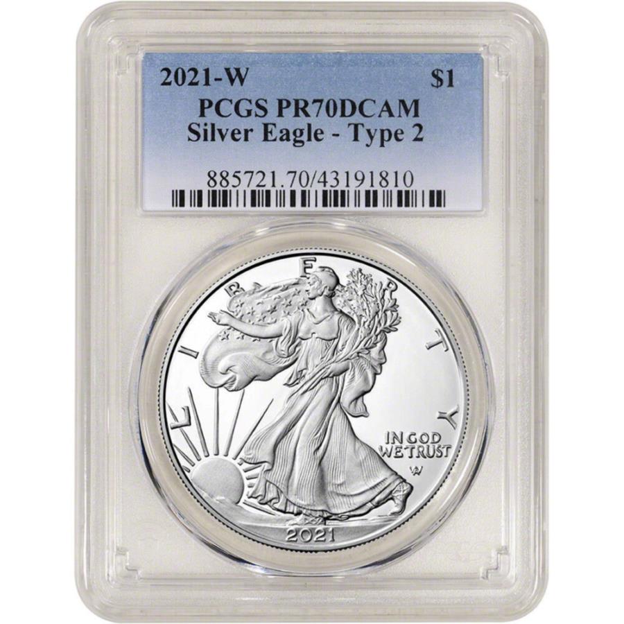 ڶ/ʼݾڽա ƥ 󥳥 [̵] 2021 W American Silver Eagle Proof Type 2 PCGS PR70 DCAM 2021 W American Silver Eagle Proof Type 2 PCGS PR70 DCAM