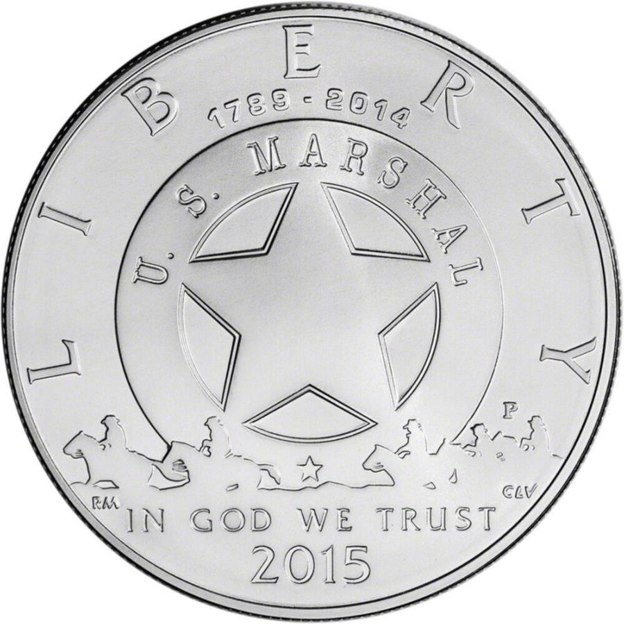 【極美品/品質保証書付】 アンティークコイン モダンコイン 送料無料 2015 P USマーシャルサービス記念BUシルバーダラー - カプセルのコイン 2015 P US Marshals Service Commemorative BU Silver Dollar - Coin in Capsule