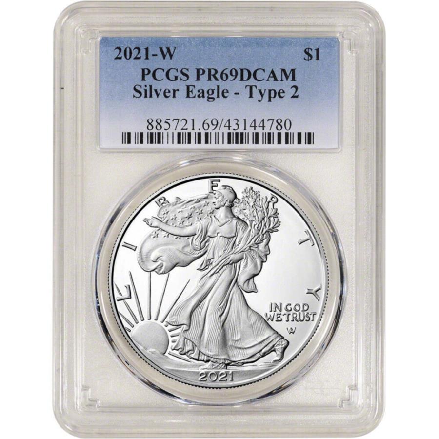 ڶ/ʼݾڽա ƥ 󥳥 [̵] 2021 W American Silver Eagle Proof Type 2 PCGS PR69 DCAM 2021 W American Silver Eagle Proof Type 2 PCGS PR69 DCAM