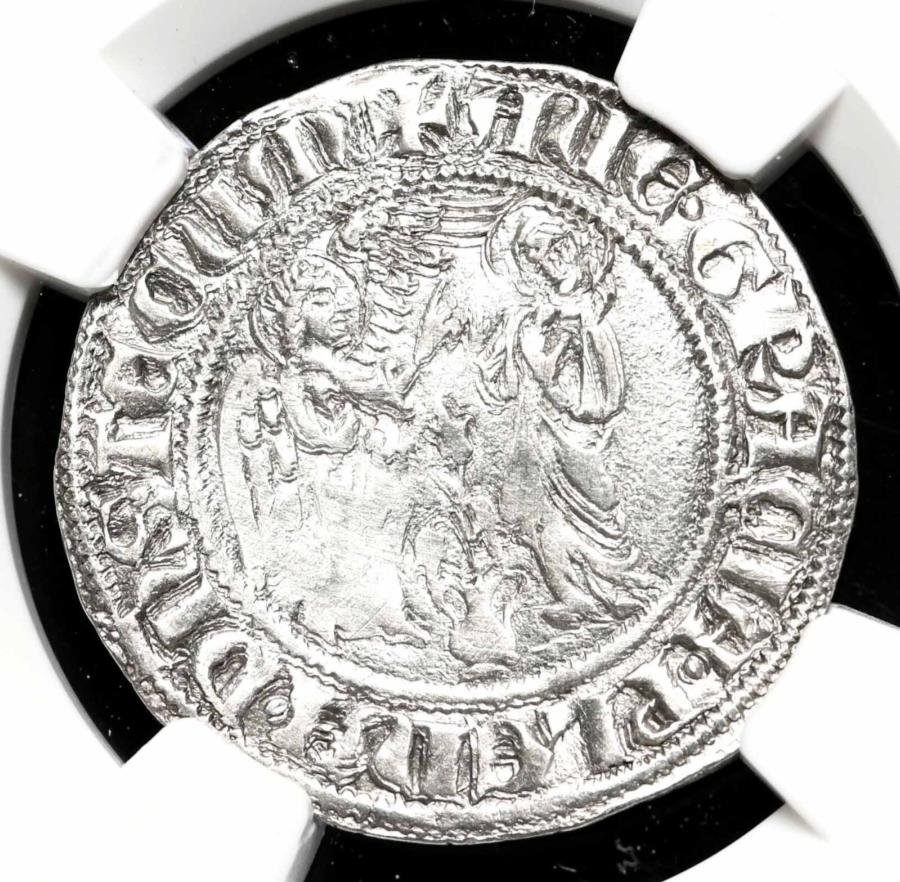  アンティークコイン モダンコイン  イタリア、ナポリ。チャールズ2世D'Anjou、1285-1309。 Silver Salut D'Argent、NGC UNC DET ITALY, Naples. Charles II D'Anjou, 1285-1309. Silver Salut d'argent, NGC UNC Det