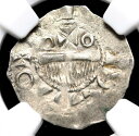 yɔi/iۏ؏tz AeB[NRC _RC [] tXAVpB Provins andSensBSilverDenierA1050-1150ANGC AU53 FRANCE, Champagne. Provins and Sens. Silver Denier, 1050-1150, NGC AU53