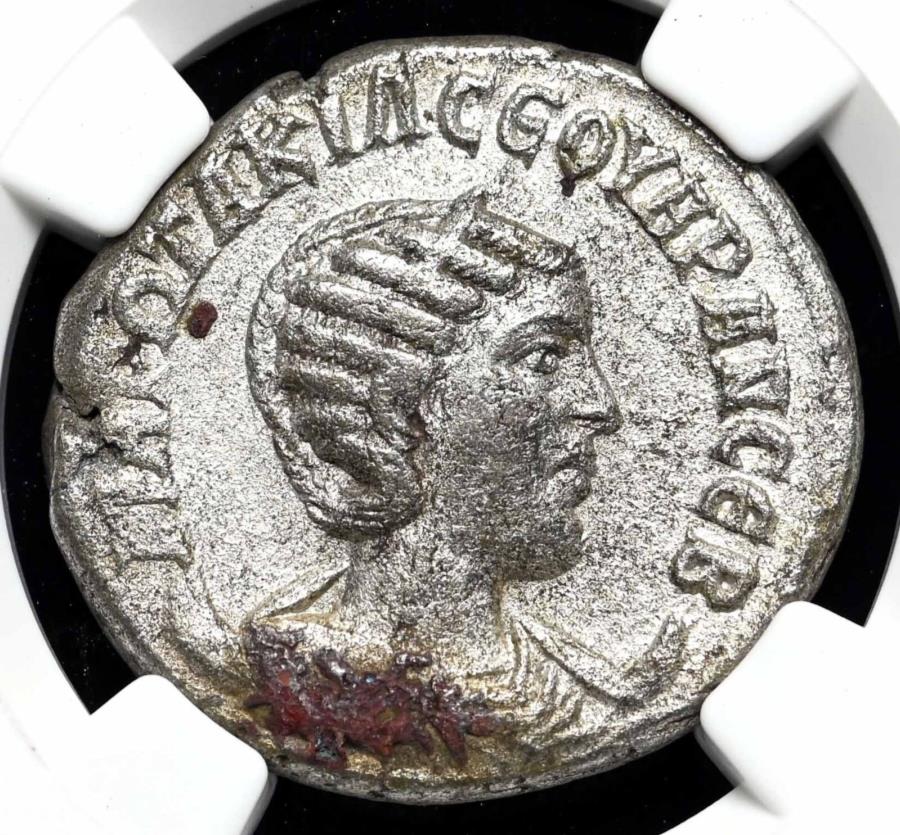 yɔi/iۏ؏tz AeB[NRC _RC [] AeBILAB Otacilia SeveraAAD 244-249BrEeghbNAC[OANGC`CXVF ANTIOCH. Otacilia Severa, AD 244-249. Billon Tetradrachm, Eagle, NGC Choice VF