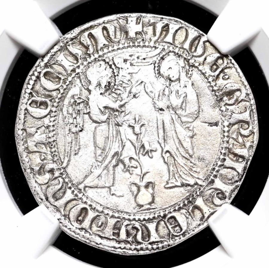  アンティークコイン モダンコイン  イタリア、ナポリ。チャールズ2世D'Anjou、1285-1309。 Silver Salut D'Argent、NGC AU DET ITALY, Naples. Charles II D'Anjou, 1285-1309. Silver Salut d'argent, NGC AU Det