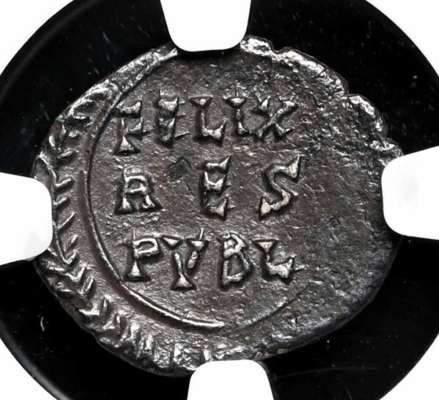  アンティークコイン モダンコイン  ビザンチン。ジャスティンII、565-578。シルバー1/2シリケ、カルタゴ、NGC VF、非常にまれ BYZANTINE. Justin II, 565-578. Silver 1/2 Siliqua, Carthage, NGC VF, Very Rare