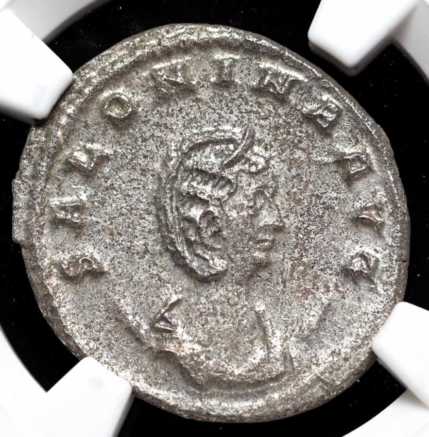 yɔi/iۏ؏tz AeB[NRC _RC [] TjiAL254-268B NGC AUAKGGkX̍ȁAVo[AgjjAjA Salonina, AD 254-268. Silver Antoninianus, Wife of Gallienus, NGC AU