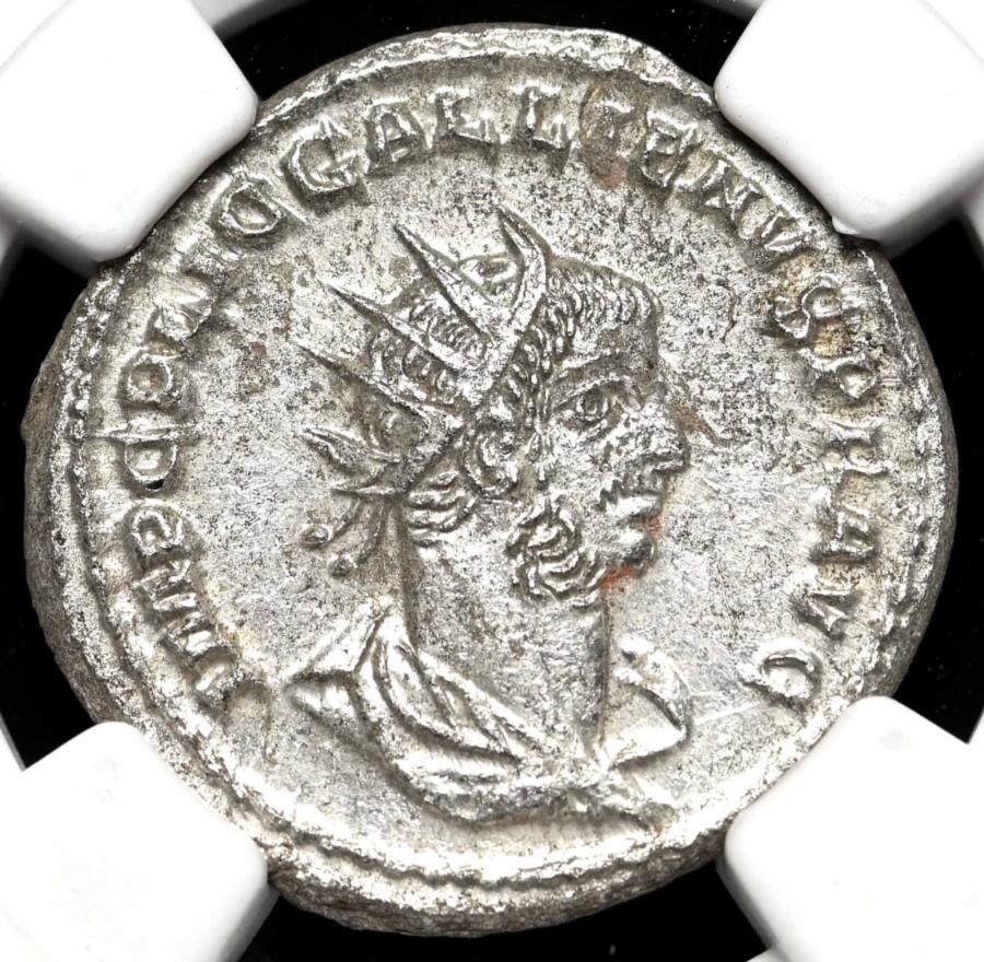 yɔi/iۏ؏tz AeB[NRC _RC [] KGkXBL253-268BVo[AgjjAjXANGC CH AU Gallienus. AD 253-268. Silver Antoninianus, NGC Ch AU