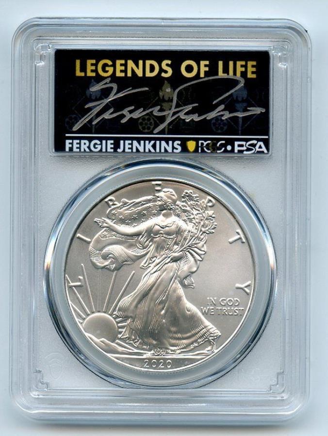 yɔi/iۏ؏tz AeB[NRC _RC [] 2020ipj$ 1Vo[C[Oً}PCGS MS70 Legends Life Fergie Jenkins 2020 (P) $1 Silver Eagle Emergency Issue PCGS MS70 Legends Life Fergie Jenkins