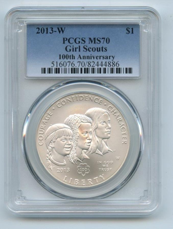  アンティークコイン モダンコイン  2013 W $ 1ガールスカウトシルバー記念ドルPCGSMS70 2013 W $1 Girl Scouts Silver Commemorative Dollar PCGS MS70