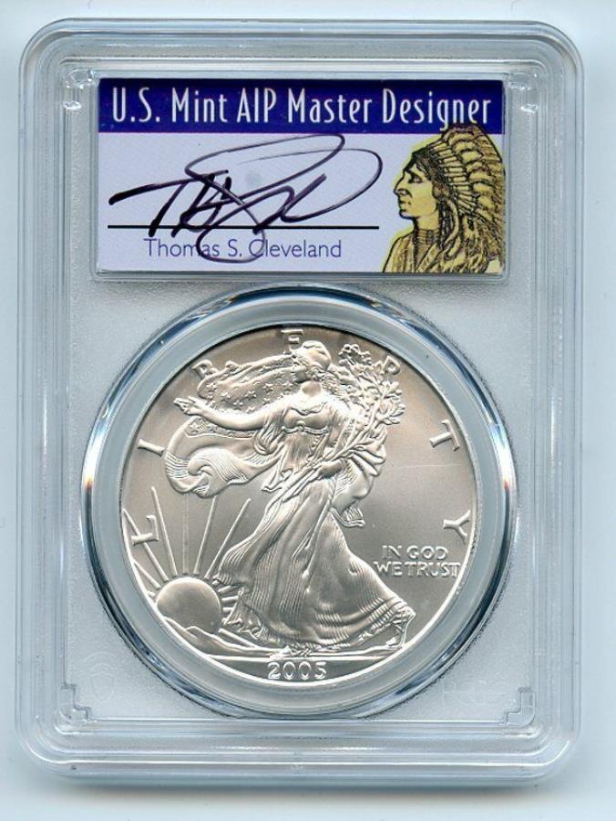 yɔi/iۏ؏tz AeB[NRC _RC [] 2005 $ 1AJVo[C[Oh1IXPCGS MS70g[}XN[uhlCeBu 2005 $1 American Silver Eagle Dollar 1oz PCGS MS70 Thomas Cleveland Native