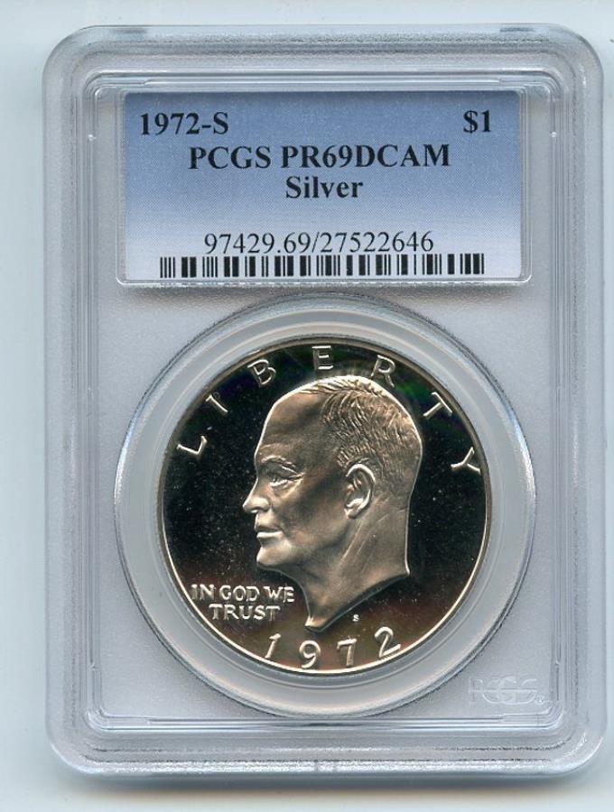 yɔi/iۏ؏tz AeB[NRC _RC [] 1972 s $ 1Vo[IkeAC[n[hv[tPCGS PR69DCAM 1972 S $1 Silver Ike Eisenhower Dollar Proof PCGS PR69DCAM