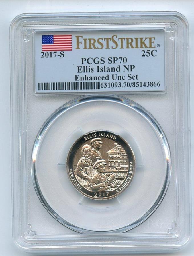 yɔi/iۏ؏tz AeB[NRC _RC [] 2017 S 25CGXAChNH[^[̋PCGS SP70t@[XgXgCN 2017 S 25C Ellis Island Quarter Enhanced PCGS SP70 First Strike